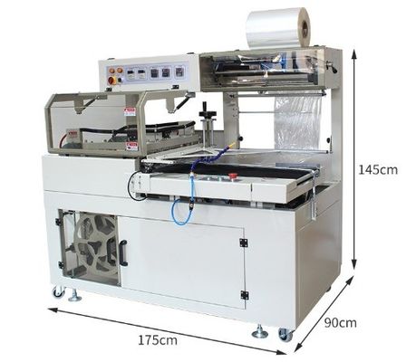 Máquina automática de vedação e de corte de películas de mangas para embalagens de cartões