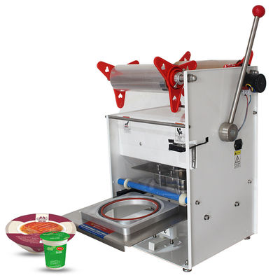 Máquina de vedação de bandeja de almoço de fast food industrial com molde de prensagem manual personalizável