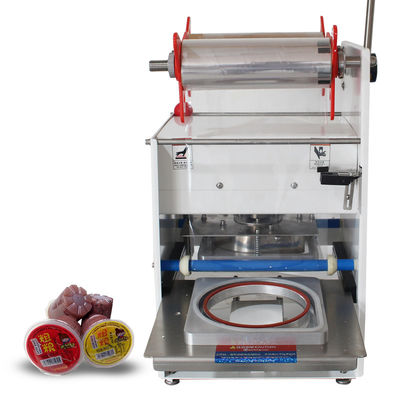 Máquina de vedação de bandeja de almoço de fast food industrial com molde de prensagem manual personalizável