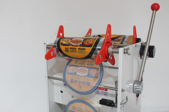 Máquina de vedação de bandeja de almoço de fast food industrial com molde de prensagem manual personalizável
