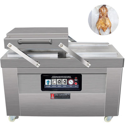 Máquina de embalagem a vácuo de câmaras duplas Ideal para embalagem de carne de porco a motor elétrico