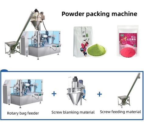 Material de embalagem de plástico utilizado Máquina de embalagem de sacos rotativos de velocidade para nozes e sementes