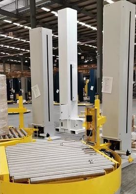 Máquina de embalagem de paletes de estiramento de anúncio L tipo de plataforma giratória embalagem totalmente automática