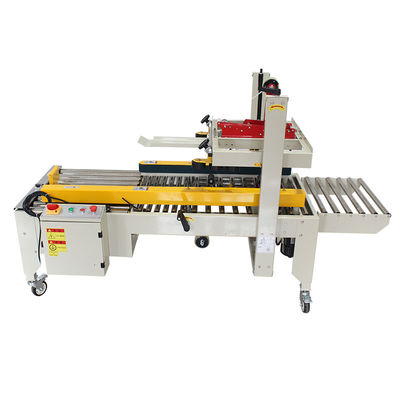 FXJ-4030S Semi-Automática Cruz Selo Caixa de Caixa Caixa de Sellação de fita selante máquina selante com ambas as extremidades de mesa de rolos