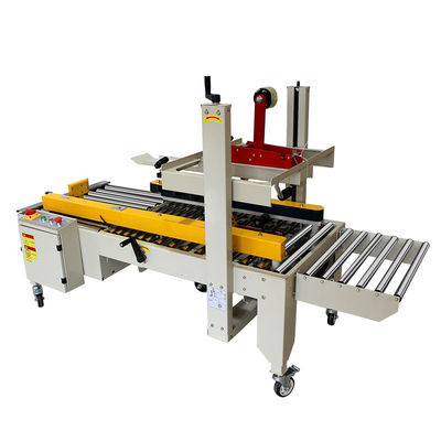 FXJ-4030S Semi-Automática Cruz Selo Caixa de Caixa Caixa de Sellação de fita selante máquina selante com ambas as extremidades de mesa de rolos