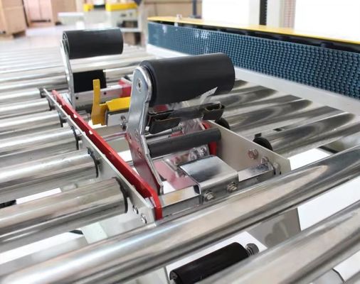 FXJ-4030S Semi-Automática Cruz Selo Caixa de Caixa Caixa de Sellação de fita selante máquina selante com ambas as extremidades de mesa de rolos