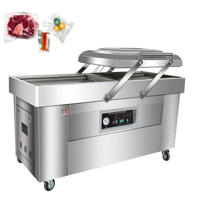 DZ600 Secador a vácuo automático de câmara dupla para embalagens de peixe, carne, salsichas, carnes de bovino e camarões