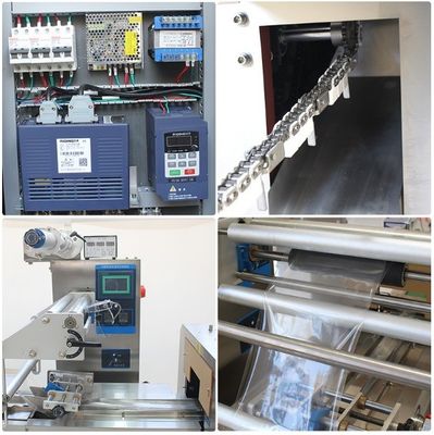 Máquina automática de embalagem de almofadas de 220V para bar, cosméticos, sabonetes, talheres, linhas elétricas de algodão