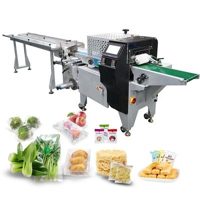Máquina de embalagem de fluxo de sacos de vedação horizontal com almofada de grau automático multifunção