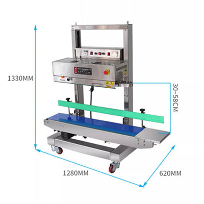 Máquina de vedação térmica de sacos de embalagem de alimentos com altura ajustável para sacos de plástico