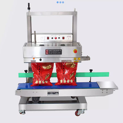 Transporte de carga 20 kg selante de banda vertical automático contínuo para sacos de bolsas em pé