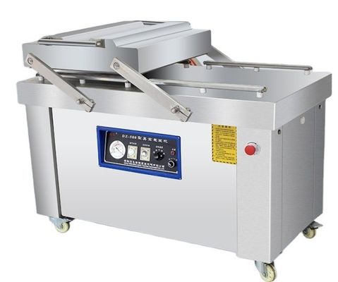 Máquina de embalagem a vácuo de carne com solução de vedação a vácuo contínua de câmara dupla