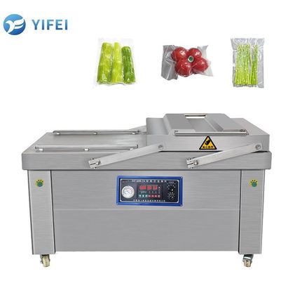 304 de aço inoxidável Máquina de vedação a vácuo de câmara dupla grande para carne de bovino e frutos do mar