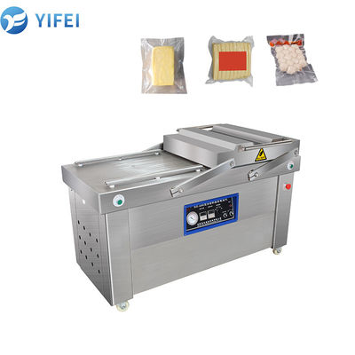Máquina industrial de embalagem a vácuo de câmara plana dupla DZ-400 para conservação de alimentos