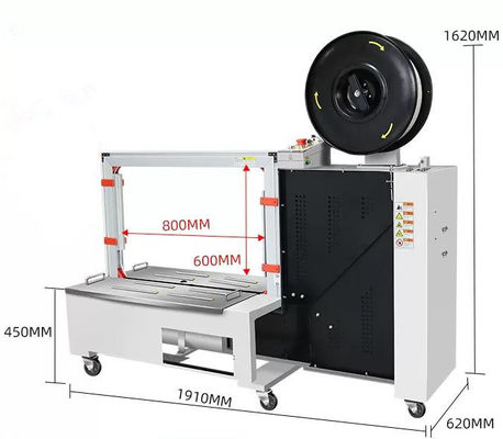 Máquina automática de amarração elétrica com altura de mesa de 75 cm e tensão de 380V/50HZ