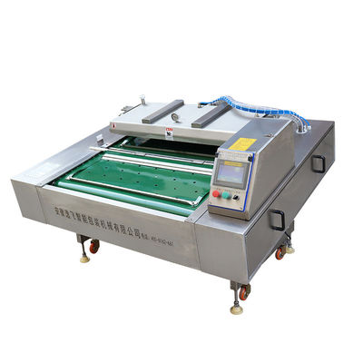 Máquina de embalagem de alimentos com 1125x440x100 mm de dimensão de câmara e 1000 mm de comprimento de vedação