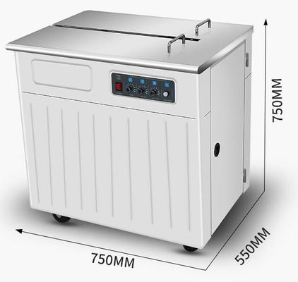 Máquina semiautomática de embalagem de cintos de PP com motor duplo para vedação de caixas