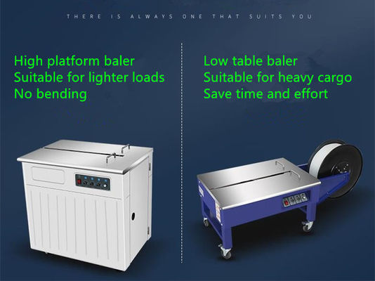 Máquina semiautomática de embalagem de cintos de PP com motor duplo para vedação de caixas