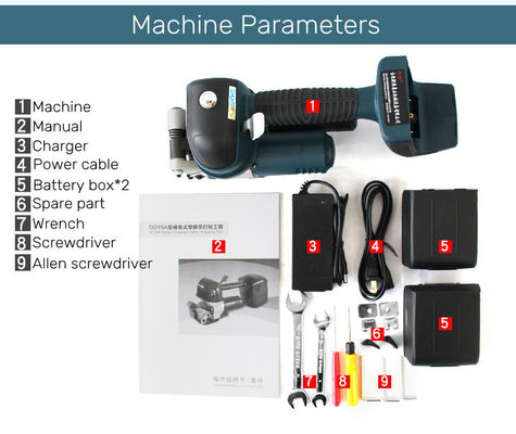 Máquina de embalagem manual de PET elétrica de 19 mm a bateria para material de embalagem de plástico
