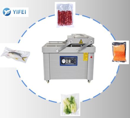183x90x105cm Máquina de vedação a vácuo de câmara dupla para embalagens alimentares a motor elétrico