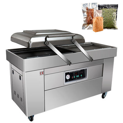 Máquina automática comercial de vedação a vácuo de vegetais congelados com câmaras duplas
