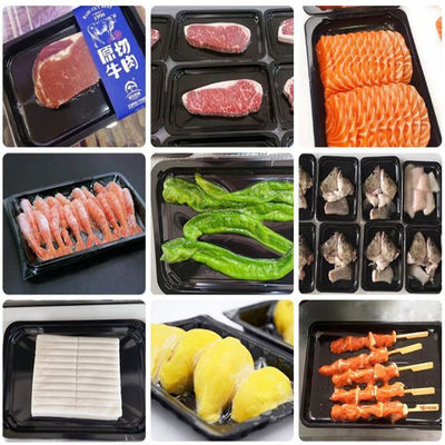 Máquina automática de embalagem a vácuo de pele de carne para vedação de bandeja de alimentos 830*750*91050mm