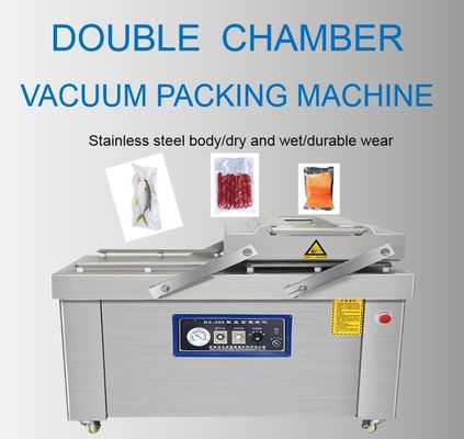 Máquina de embalagem a vácuo de câmara dupla para câmara de vedação comercial de alimentos Tamanho 80*65*12cm