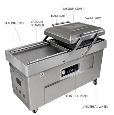 Secador de vácuo de câmara grande dupla de aço inoxidável para vedação de arroz Tamanho 400 * 10mm * 2pcs