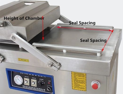 2200W DZ-600/2S Embalagem de vácuo de câmara dupla para peixe Bife Hardware Carne bovina líquida