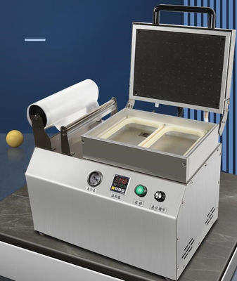 220V/50HZ 110V/50HZ Fechador de bandeja de carne para alimentos de pequeno porte para embalagens de pele com filme de vácuo