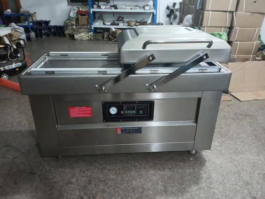 DZ 400 500 600 Semi-automático de câmara dupla de vedação a vácuo para sacos de plástico de carne e alimentos