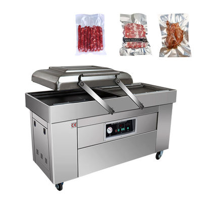 DZ 400 500 600 Semi-automático de câmara dupla de vedação a vácuo para sacos de plástico de carne e alimentos