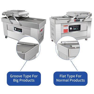 DZ 400 500 600 Semi-automático de câmara dupla de vedação a vácuo para sacos de plástico de carne e alimentos