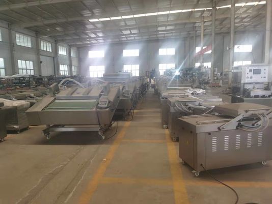 Máquina de embalagem a vácuo contínua de tipo de cinto para camarão seco e salmão fumado