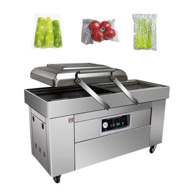 Máquina de embalagem a vácuo de câmara dupla para distribuição de queijo em bolas e queijo ralado