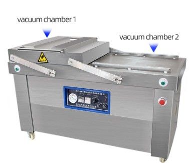 DZ-800/2S Máquina de vedação a vácuo de câmara dupla para embalagem a vácuo de alimentos