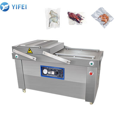 Máquina automática de embalagem a vácuo de câmara dupla para carne salgada, peixe seco, porco, carne bovina e arroz