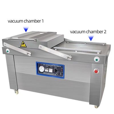 Máquina automática de embalagem a vácuo de câmara dupla para carne salgada, peixe seco, porco, carne bovina e arroz