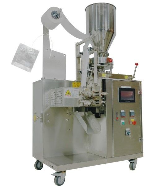 Máquina de embalagem vertical de materiais de madeira para cápsulas de chá e café em embalagens têxteis