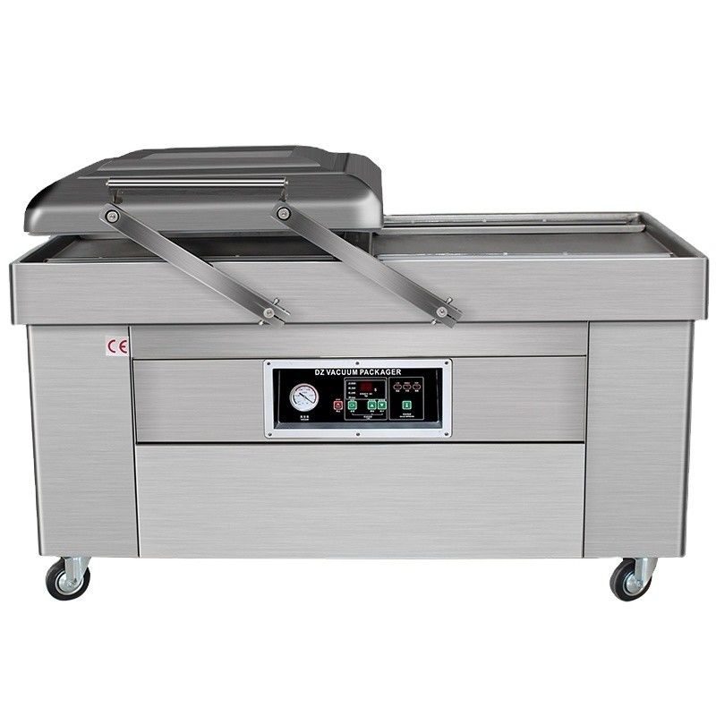 Máquina elétrica de embalagem a vácuo de câmara dupla para fast food em oficinas de reparação de máquinas