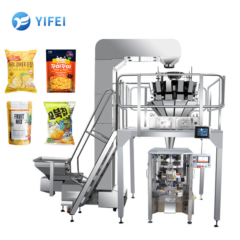 3 Servo-motores Máquina de embalagem para embalagem vertical de grânulos de nozes sementes frutas secas
