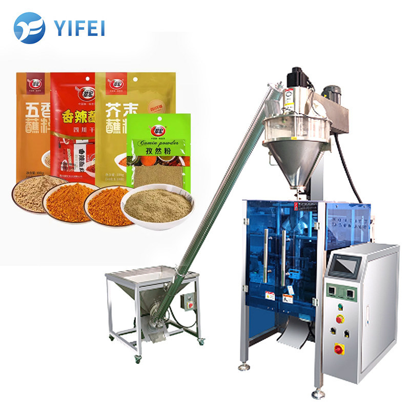 Máquina de embalagem vertical automática de saquetes de pimenta de curry para embalagem em pó de coco seco
