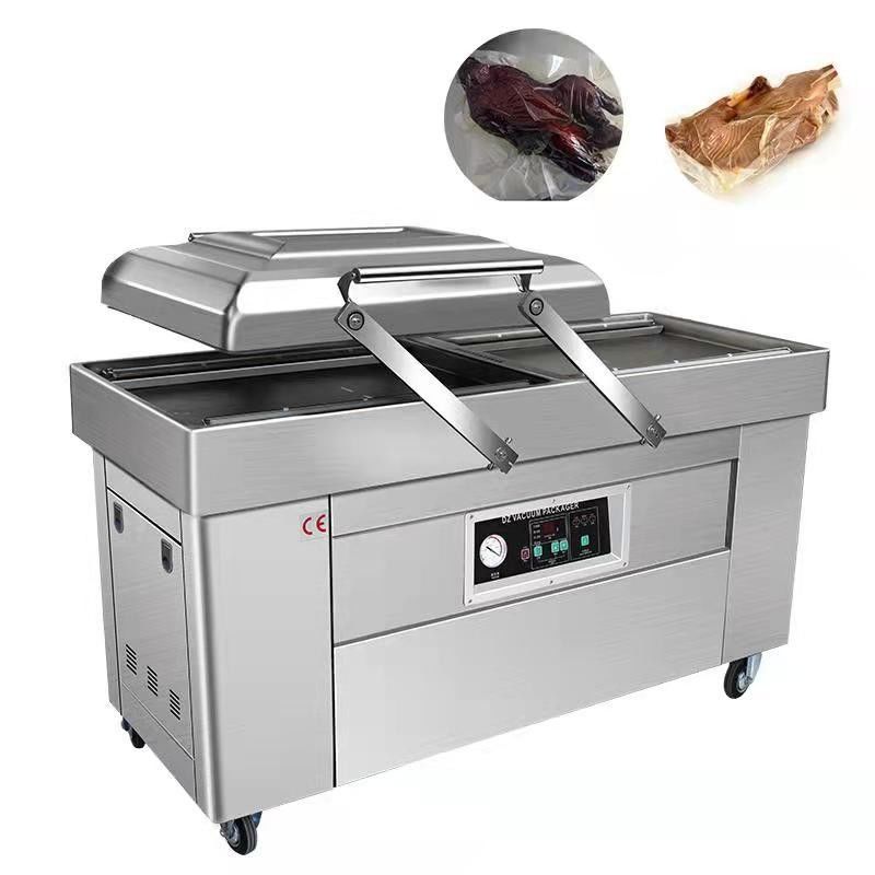 Largura do selo 600 mm Máquina de embalagem a vácuo certificada CE para alimentos e sopas industriais