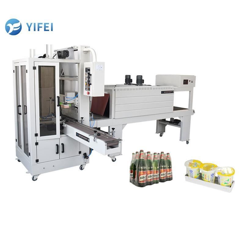 Material de madeira PE Film Package Shrink Tunnel Wrapping Machine para embalagens de garrafas de água