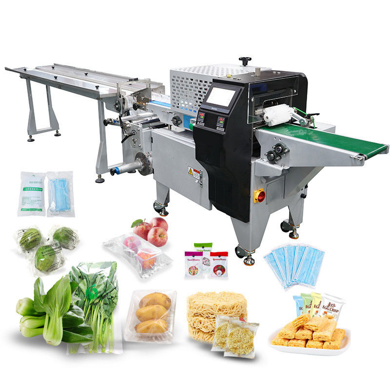 Máquina automática de embalagem de almofadas de 220V para bar, cosméticos, sabonetes, talheres, linhas elétricas de algodão