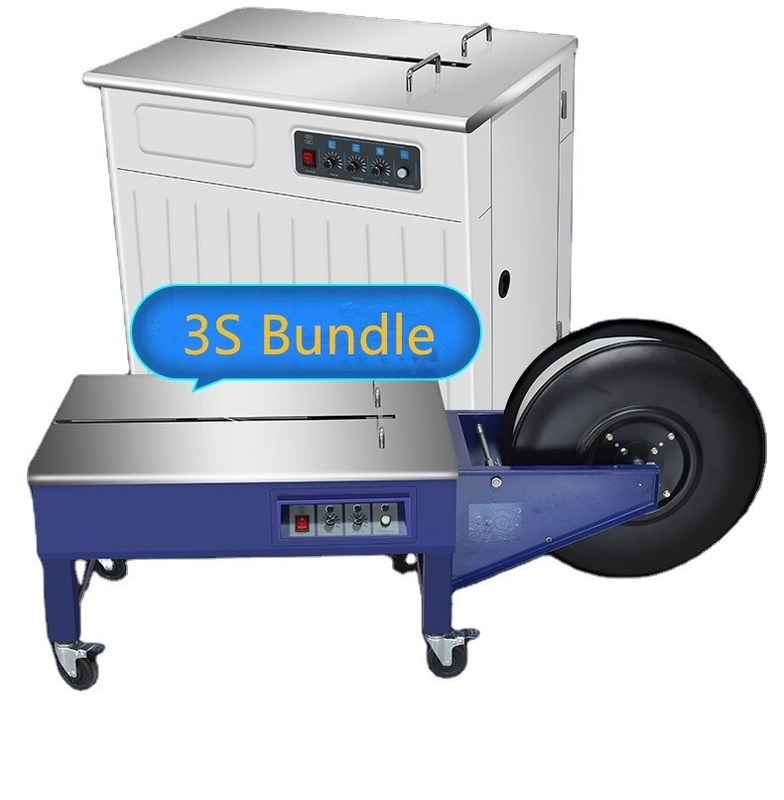 Máquina semiautomática de embalagem de cintos de PP com motor duplo para vedação de caixas