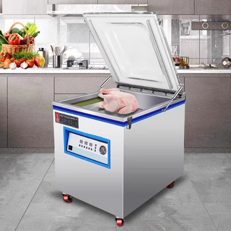 Máquina de embalagem a vácuo para vedação de alimentos e carnes com 2pc de fita de vedação e 20m3/h de taxa de bombagem