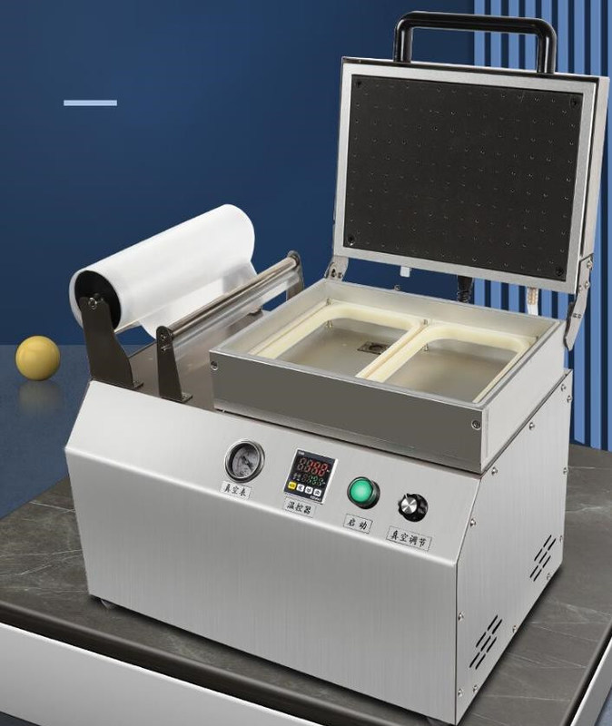 Máquina de termoformagem a vácuo de frutos do mar a motor elétrico com material de embalagem de plástico